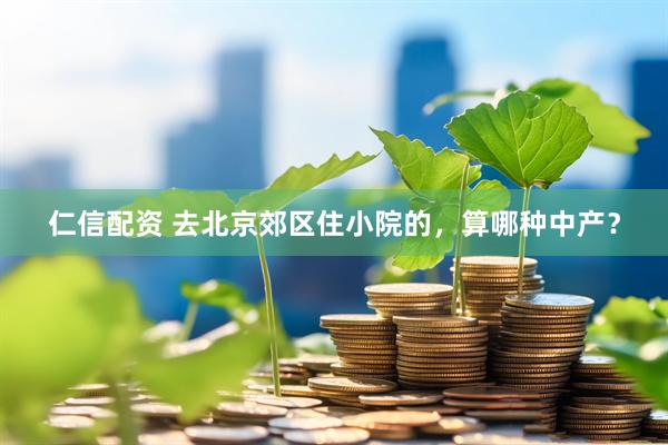 仁信配资 去北京郊区住小院的，算哪种中产？